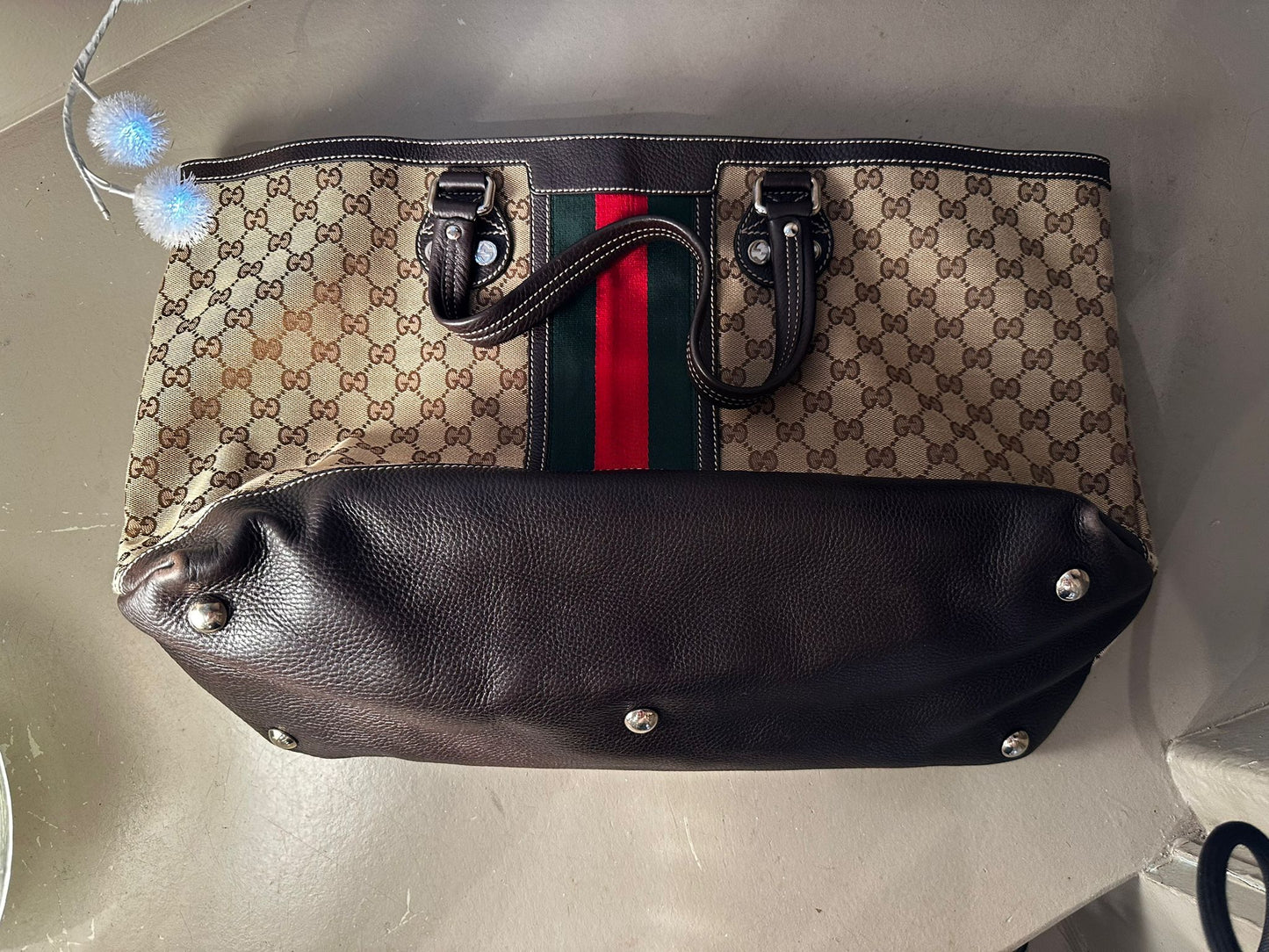 Sac cabas Gucci GG — Bande web vert-rouge