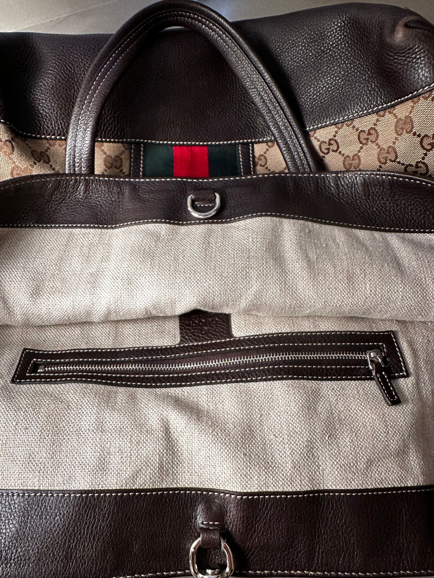 Sac cabas Gucci GG — Bande web vert-rouge