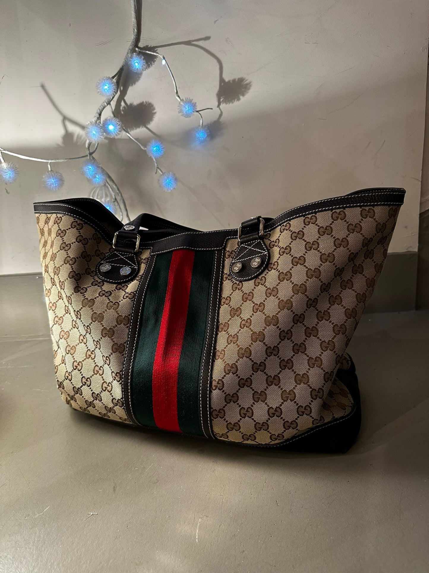Sac cabas Gucci GG — Bande web vert-rouge