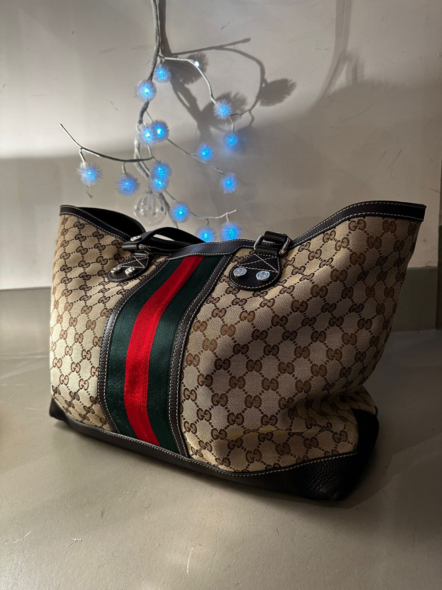 Sac cabas Gucci GG — Bande web vert-rouge