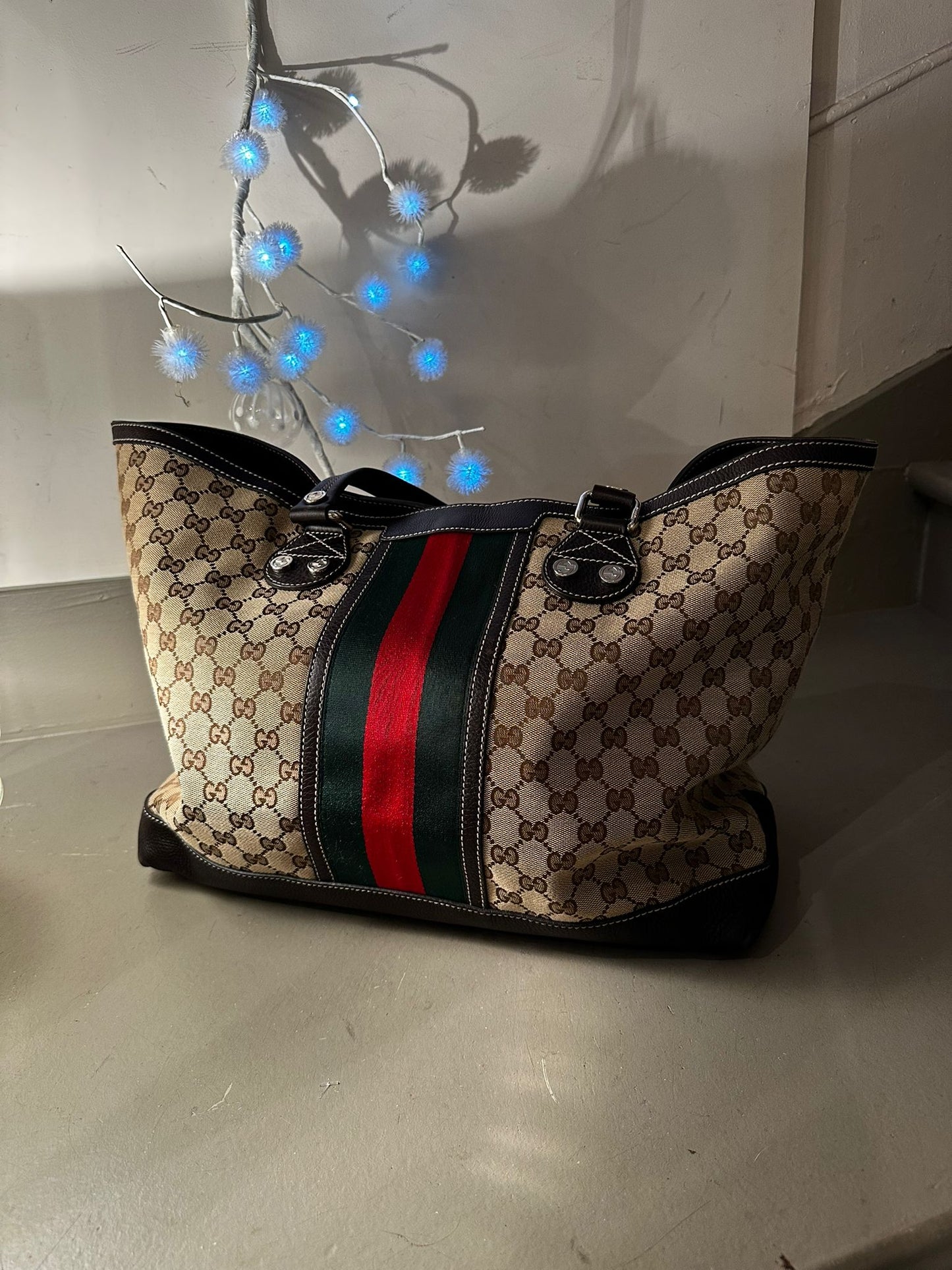 Sac cabas Gucci GG — Bande web vert-rouge