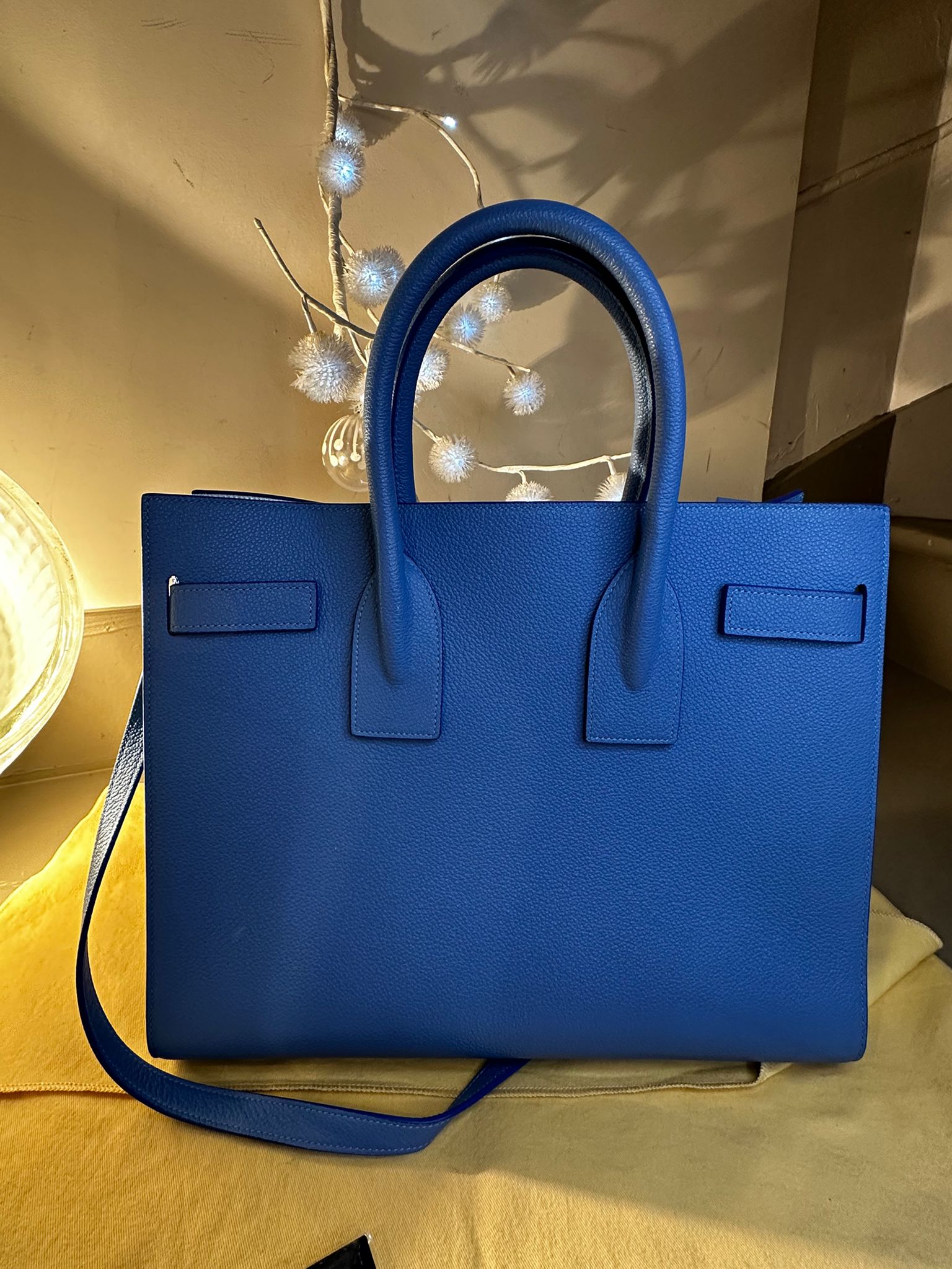 Sac de Jour YSL Cuir Bleu