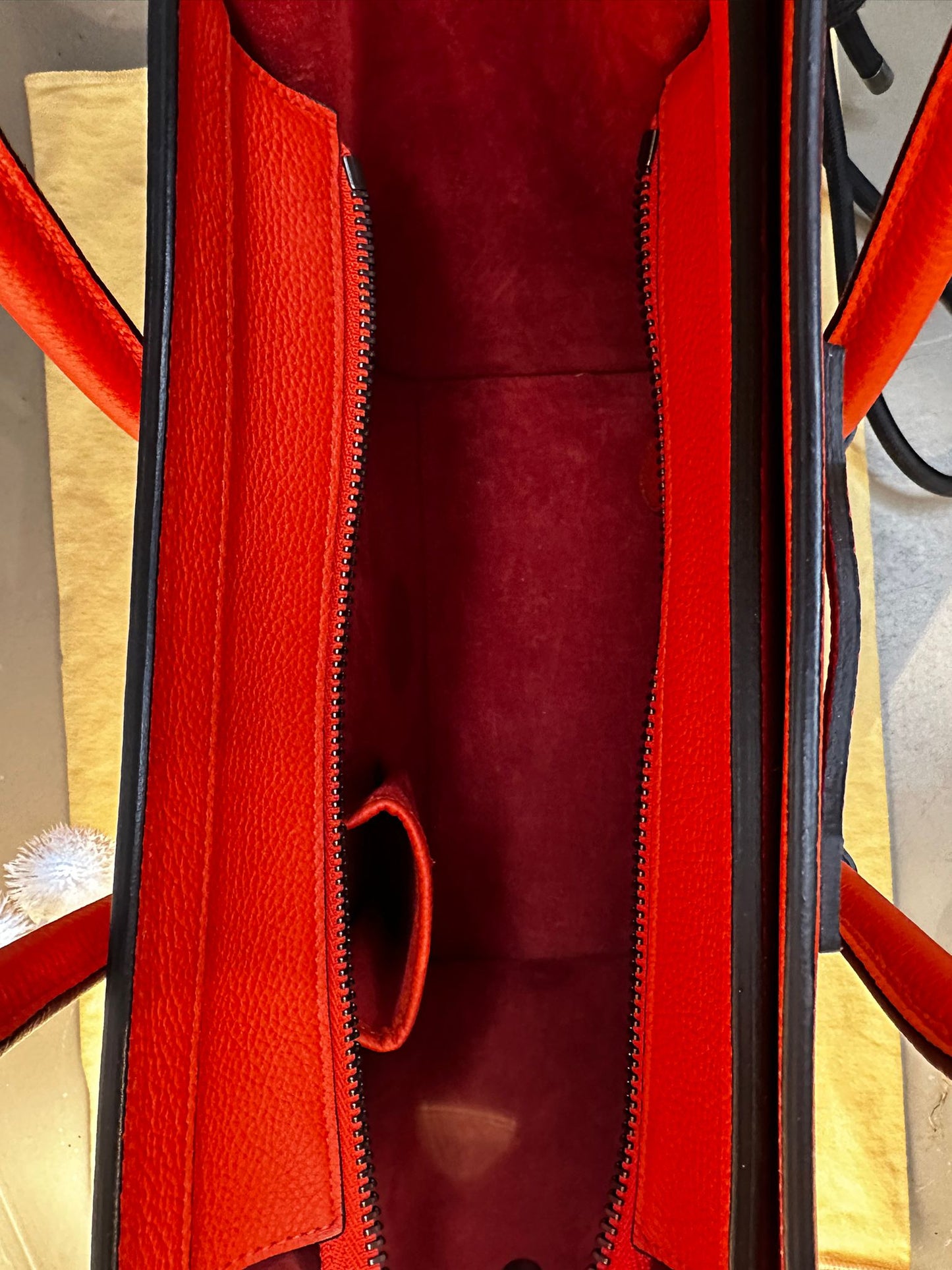 Sac Luggage Céline — Cuir Rouge, état neuf
