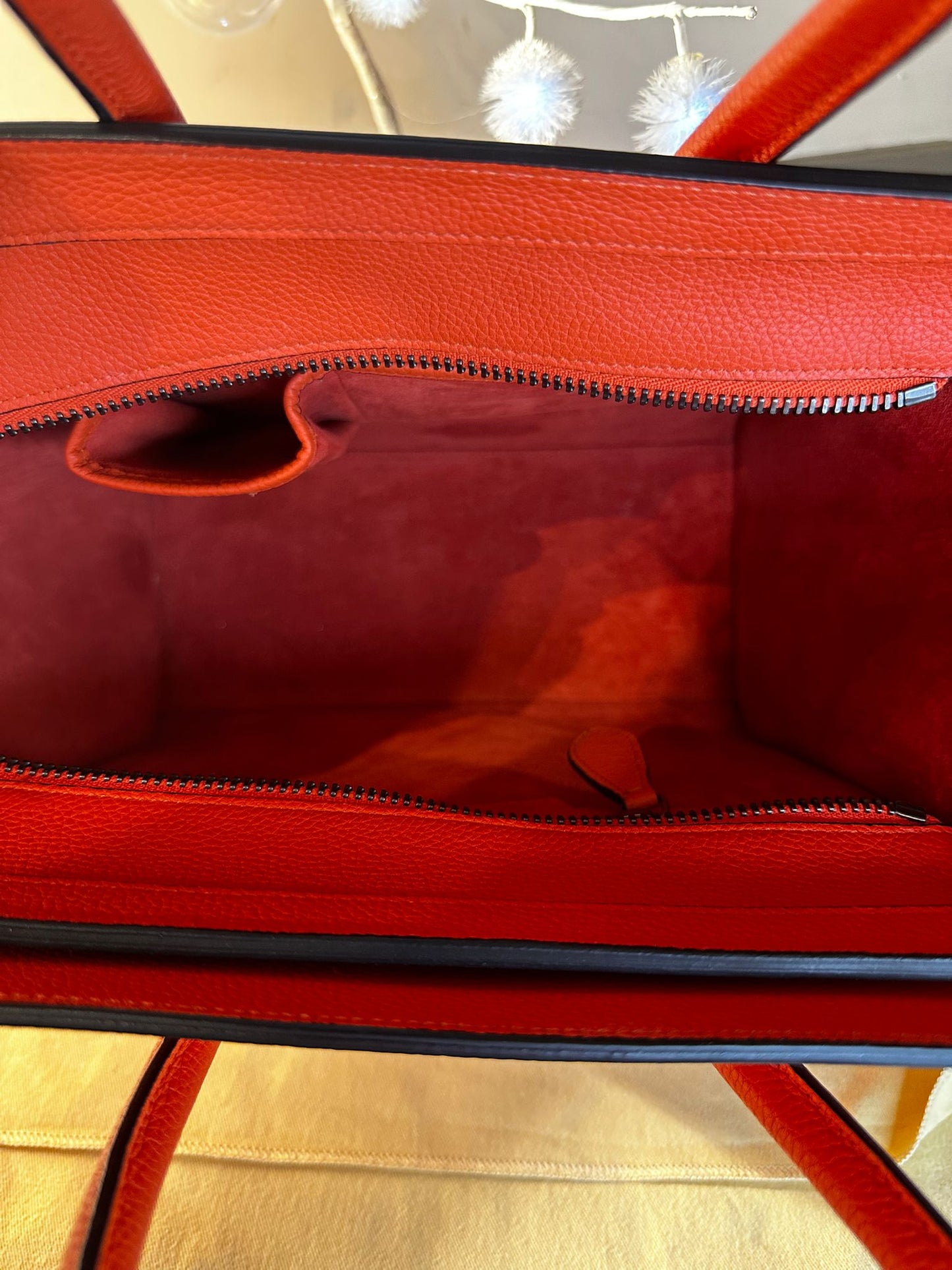 Sac Luggage Céline — Cuir Rouge, état neuf