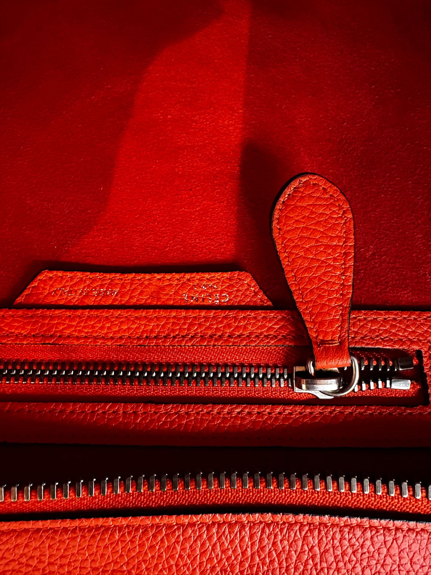 Sac Luggage Céline — Cuir Rouge, état neuf