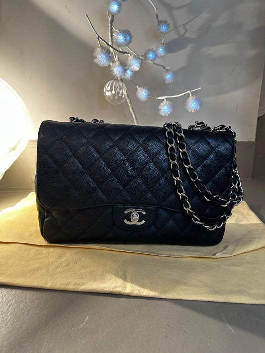 Sac Chanel Timeless Jumbo — Cuir Caviar Noir