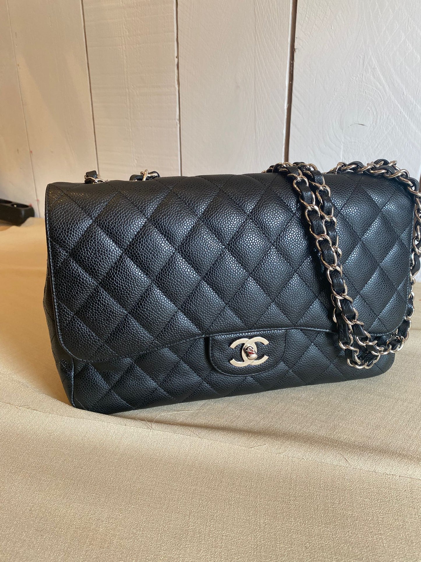 Sac Chanel Timeless Jumbo — Cuir Caviar Noir