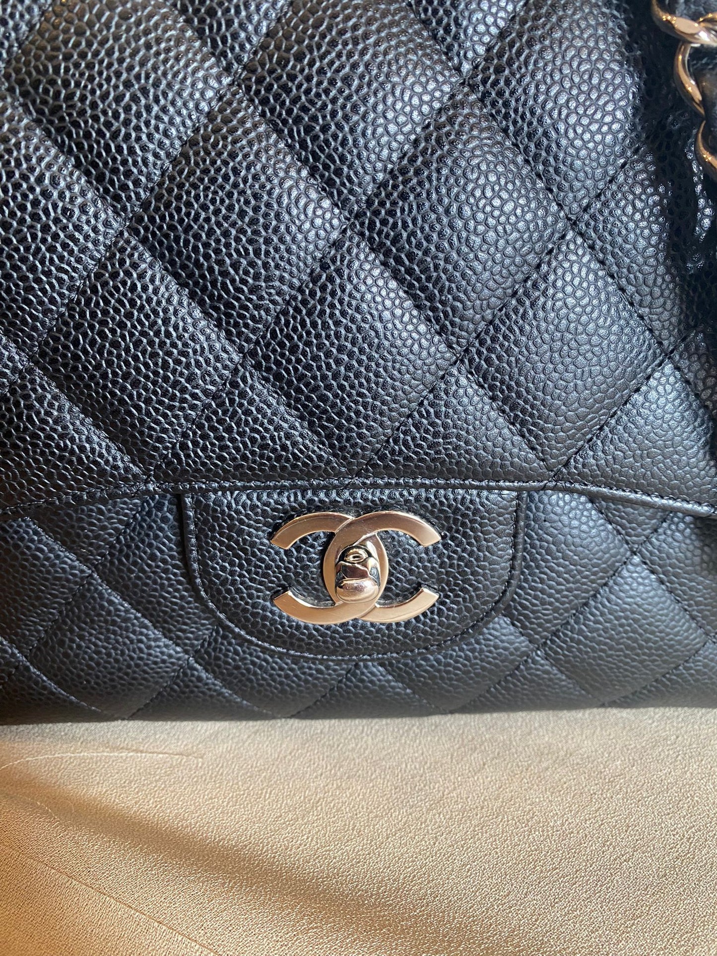 Sac Chanel Timeless Jumbo — Cuir Caviar Noir